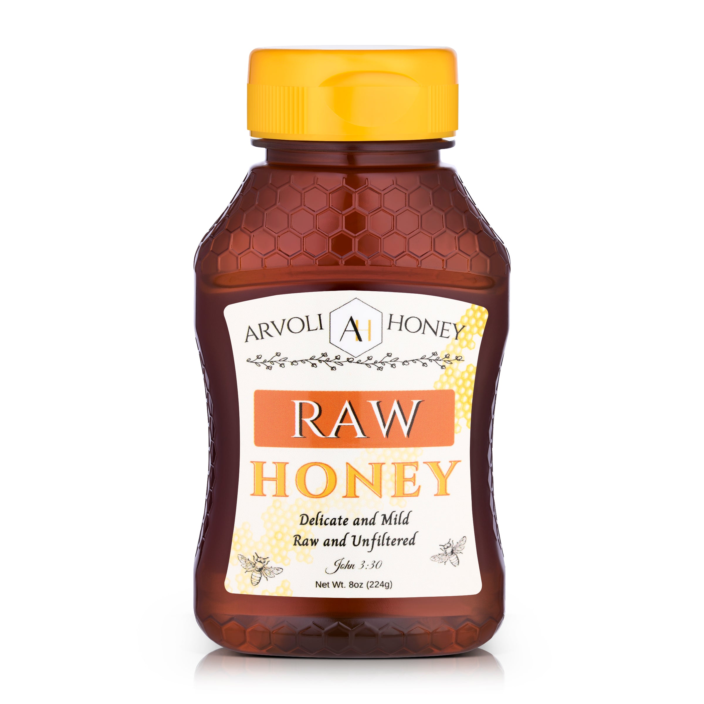 Raw Honey 8oz Case of 12 Arvoli Honey